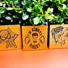 Three Marvel Inspired Wooden Coasters – Handmade Engraved Superhero Gift Set