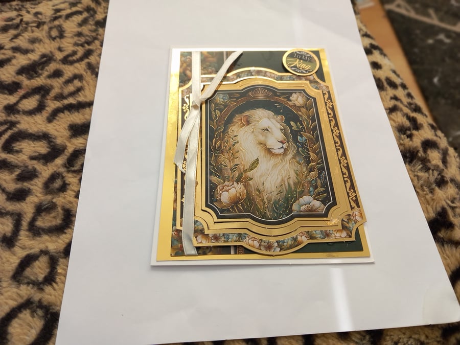 Lion birthday card widlife enchanted forest greetings