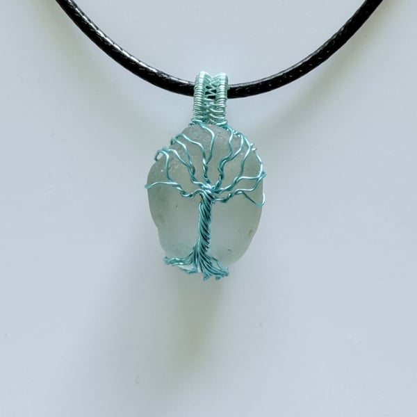 Sea Glass Necklace – Scottish Beach Glass Pendant – Handmade Coastal Jewellery –
