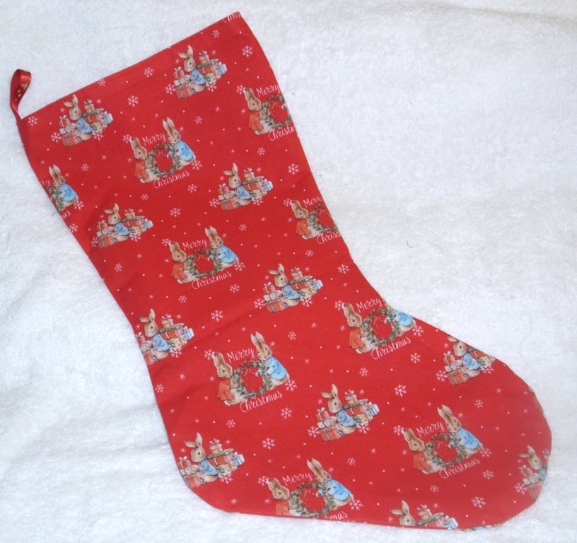 Peter Rabbit and Benjamin Bunny Christmas stocking
