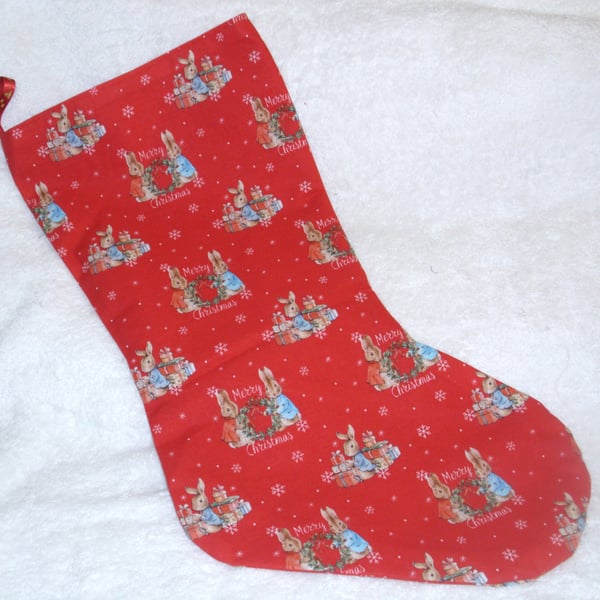 Peter Rabbit and Benjamin Bunny Christmas stocking