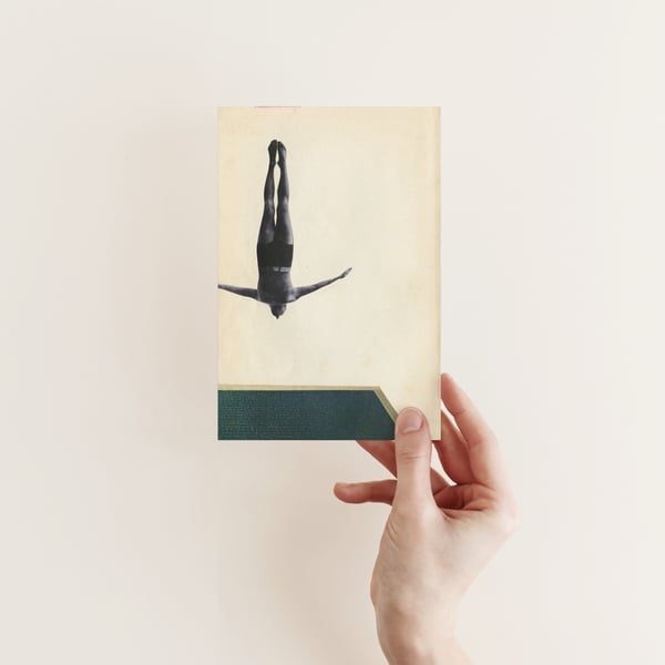 Beach Greeting Card - Swan Dive