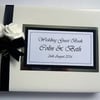 Wedding guest book with roses, black and white wedding guest book