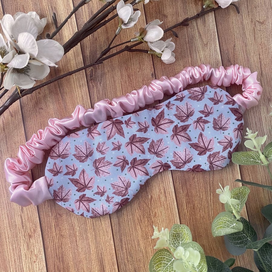 Pink Leafy Sleepmask Eye Mask for Sleep, cosy, night time gift, gift ideas for s