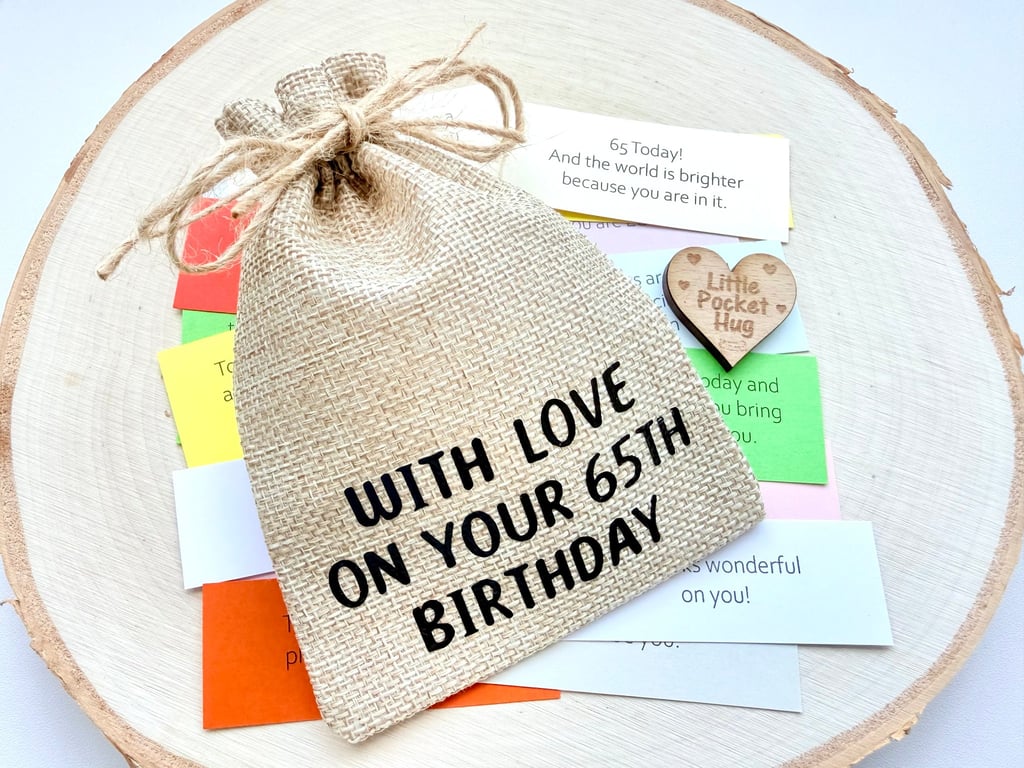65th Birthday Keepsake Quote Gift, 31 Quotes, Turning 65 Milestone Present