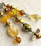 Pretty handmade bag charm for bee lovers with large semi-precious Citrine - Image 2
