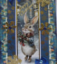 Hand Crafted Decoupage Chistmas Card - Happy Christmas (3212) Cute Bunny Rabbit