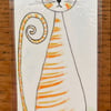 Seconds Sunday. Hand painted original watercolour and ink fat cat bookmark