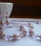 PINK, WHITE AND SILVER - PORCELAIN BEAD EARRINGS. - Image 4