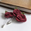 Art deco inspired rose lapel pin or brooch - ruby
