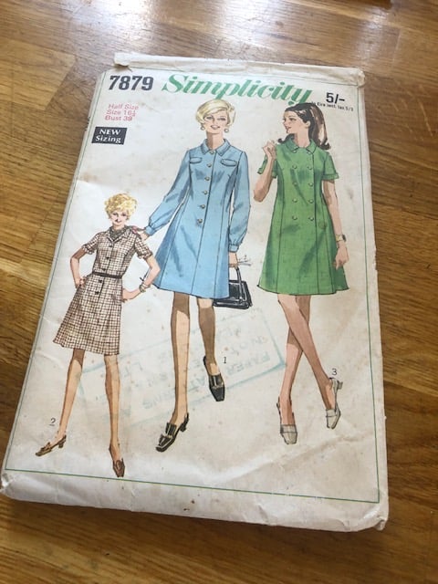 Vintage Simplicity Single and Double Breasted Dress Pattern 7879 - 1960's 