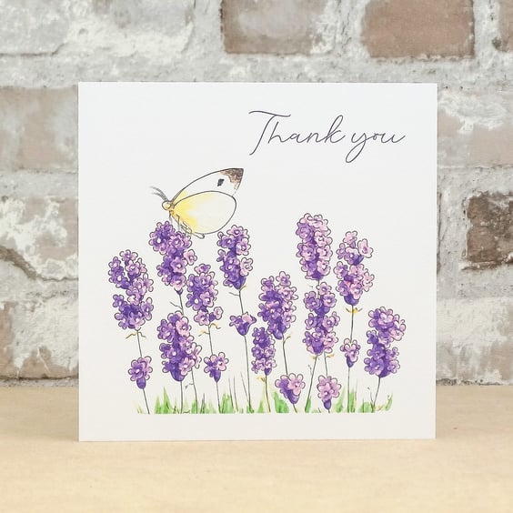 Thank you Card Lavender Butterfly