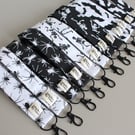 Handmade Halloween Spooky Wristlet Keychain, Spooky Goth Fabric Key Fob