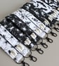 Handmade Halloween Spooky Wristlet Keychain, Spooky Goth Fabric Key Fob - Image 1