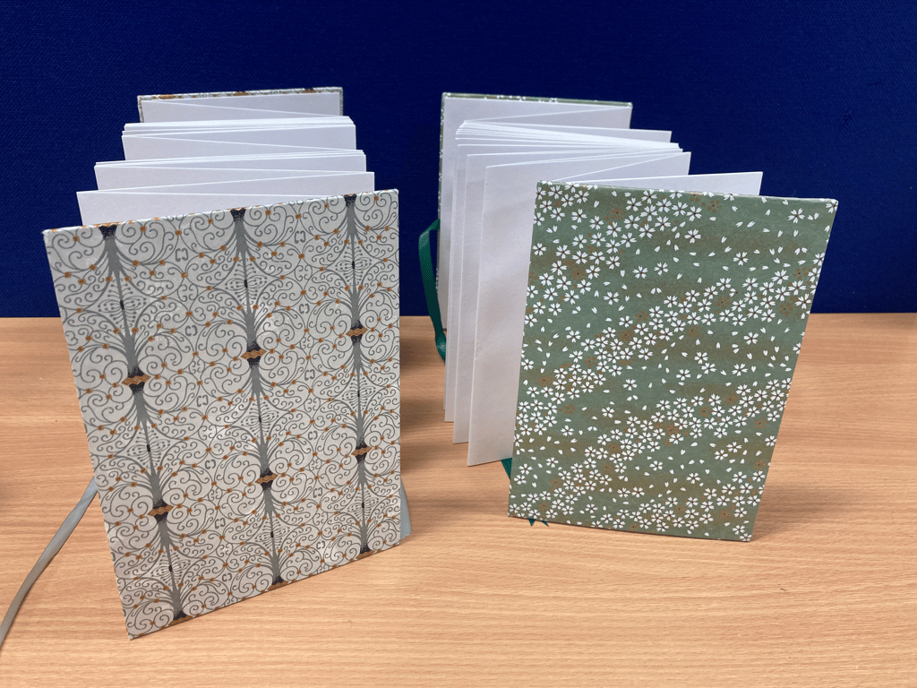 Leporello books covered in Decorative paper