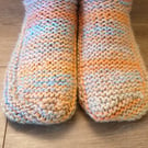 Hand-knitted multi coloured Slipper Socks size 6-7