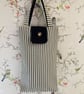 Striped linen and wool modern tote bag.