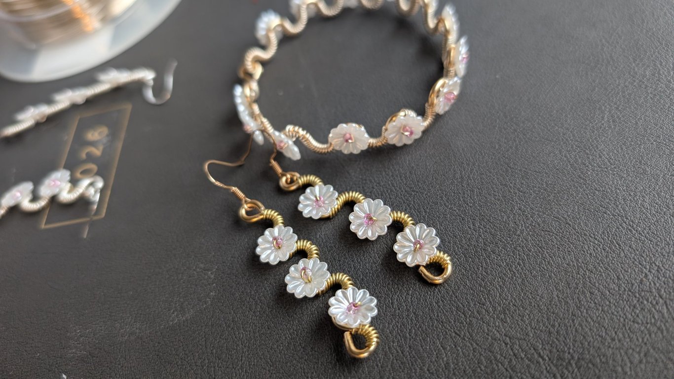 Blossom Blush Wire Jewelry Set – Wavelle Collection
