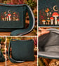 Harris Tweed Crossbody Bag with Mushrooms 