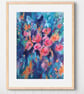 Pretty in Pink Art Print, Abstract Flowers, A3 size - Image 1