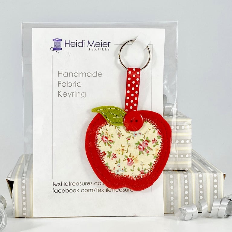 Apple felt keyring - gift for grandparents, nannas, grandmothers, nana, nannie, 