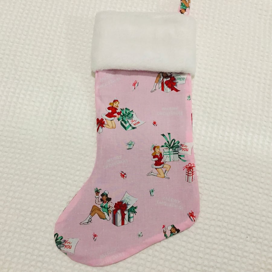 Pin Up Girl Christmas Stocking  20% OFF CURRENT PRICE
