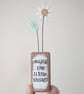 Clay Daisy Flower in a Printed Wood Block 'Enjoy the Little Things' - Image 3