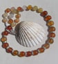 Orange Carnelian Agate Gemstone Chunky Statement Necklace "Sunrise"