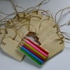 12 wooden gift tags or labels for tying onto birthday or Christmas presents.