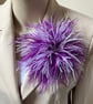 Elvera - Purple & Lilac Mix Ostrich Feather Style Brooch - Corsage  Lapel 