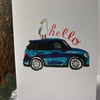 'Seagull on a car' Greeting Card