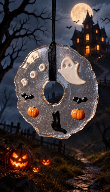 Halloween Fused Glass Wreath