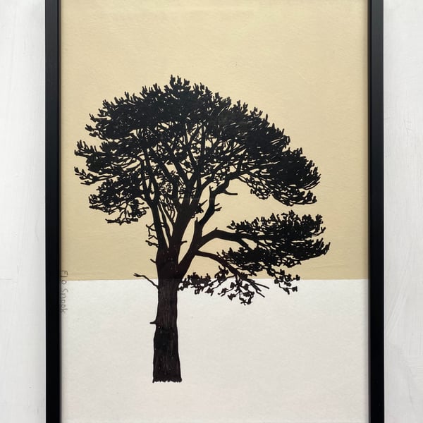 Ashdown Pine no.55. A4 size, Original Artwork, yellow