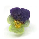 Whimsical Viola Bloom Pin - Handmade UV Resin Flower Brooch With Backing Card