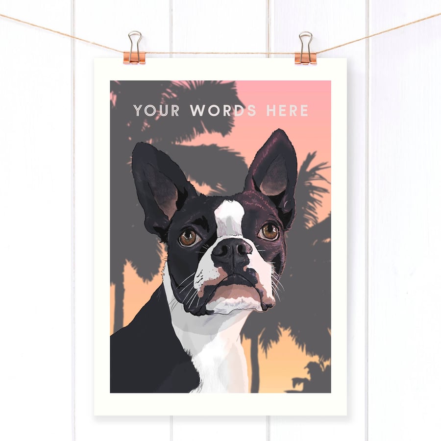 Boston Terrier wall art  - Gift for Boston terrier owner
