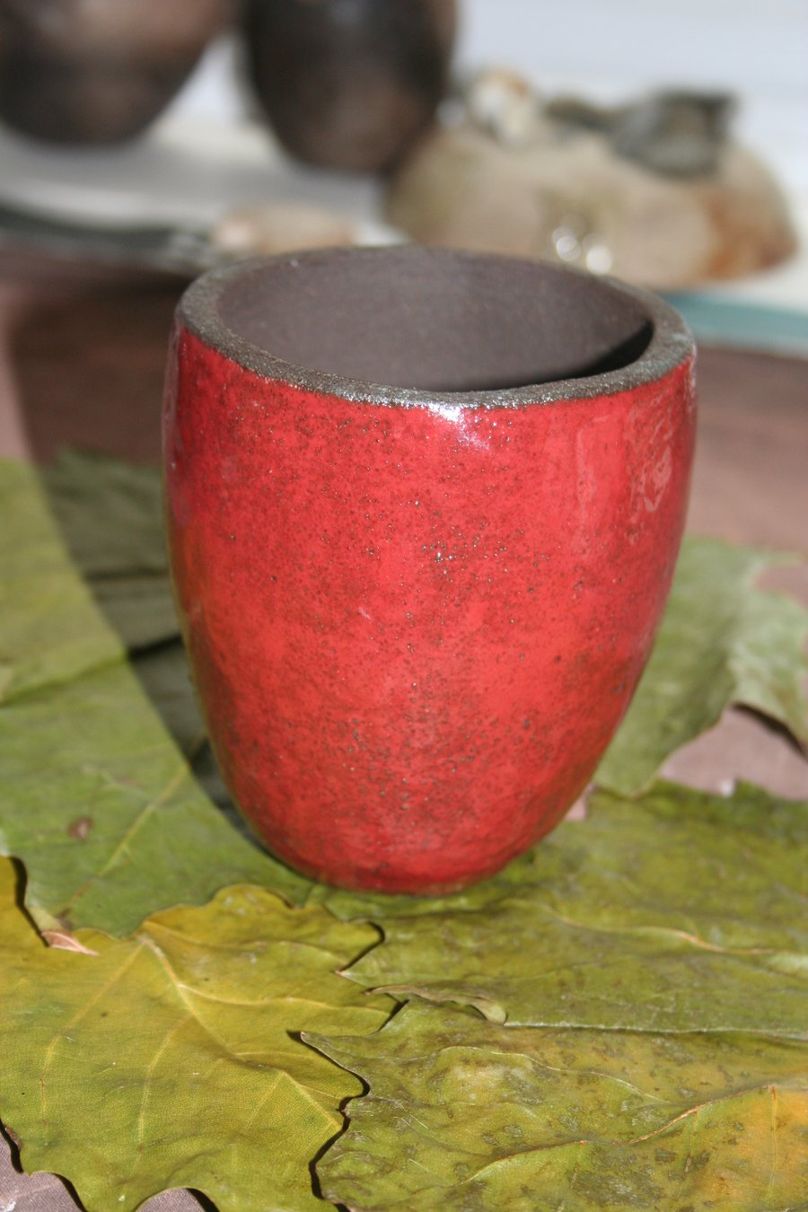 CUSTOM ORDER DO NOT BUY Handmade Black clay & red glazed pot