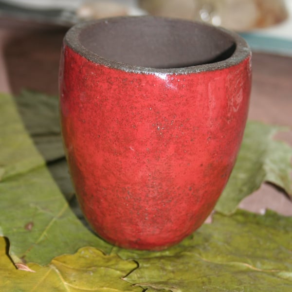 CUSTOM ORDER DO NOT BUY Handmade Black clay & red glazed pot