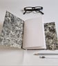 Grey Leather Journal or Notebook, lined with marble paper, A6, gift for him - Image 3