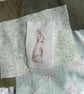 Upcycled slow stitching kit includes fabric, buttons, thread, lace, ribbon - Image 5