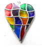 Patchwork Heart Suncatcher Stained Glass Handmade Rainbow  - Image 5