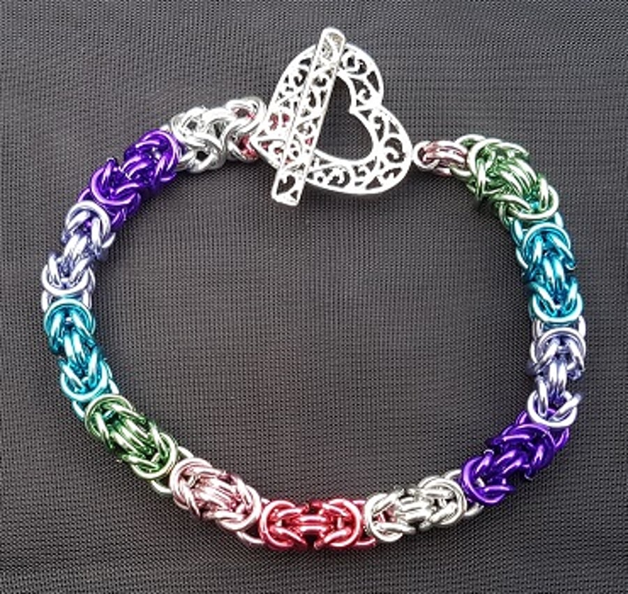 Rainbow Byzantine Bracelet 