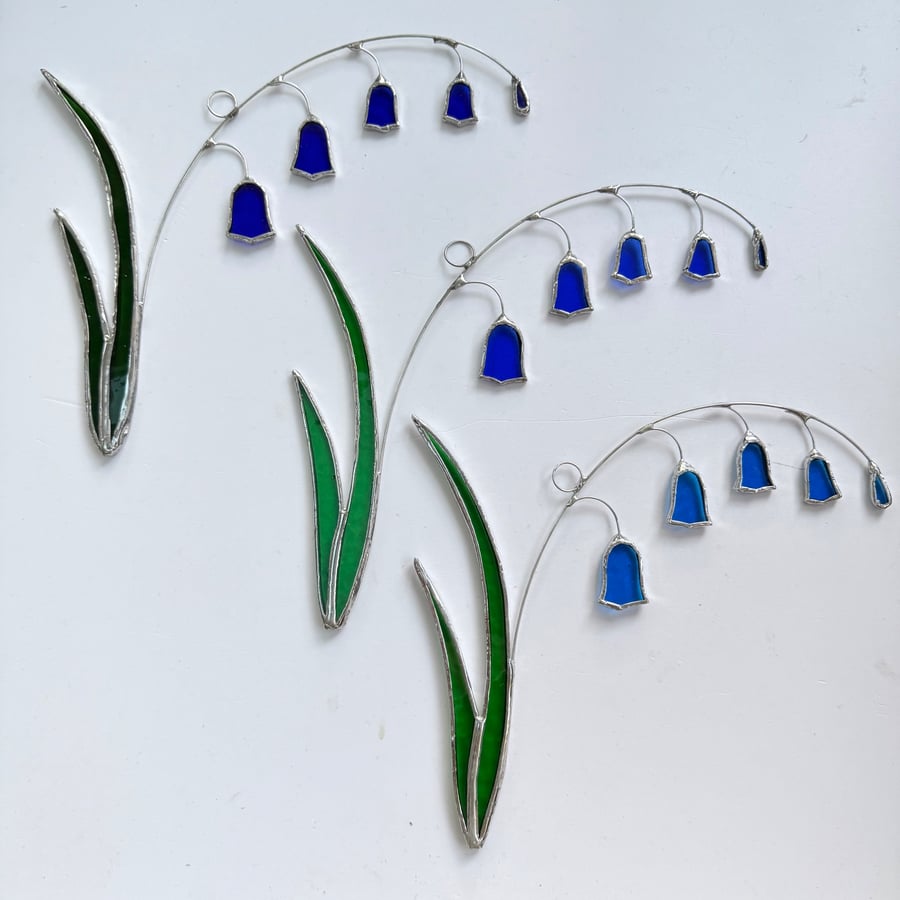 Stained Glass Bluebell Suncatcher - Handmade Hanging Decoration