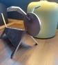 Handcrafted Industrial metal dog sculpture figurine.