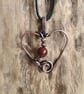 Handmade Copper Natural Red Jasper Heart Pendant Necklace Gift Crystal Jewellery - Image 4