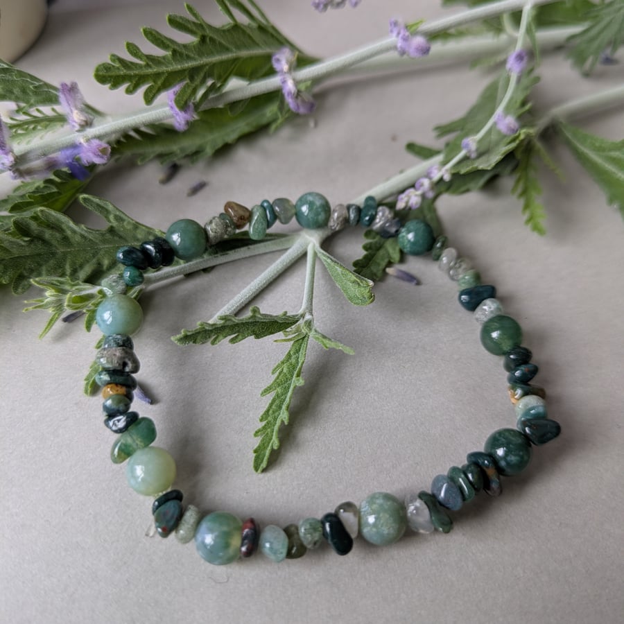 Abundance moss agate bracelet