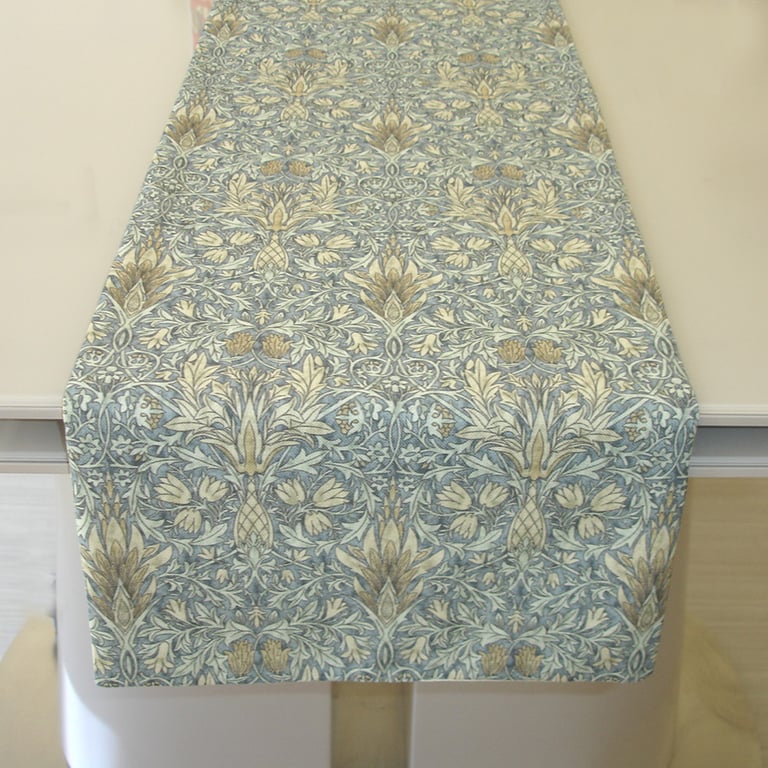 Table Runner William Morris Snakeshead Blue Dining 48" 4ft Floral
