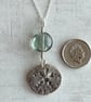 Hand made sterling silver pendant with fluorite bead. - Image 4