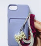 Handmade Red Ribbon & Faux Pearl Beaded Phone Strap - Image 3
