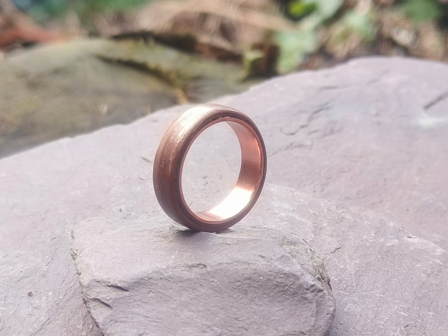 Walnut and copper ring 