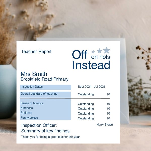 Personalised Thank You Card for Teachers, Teaching Assistants, Key workers, 